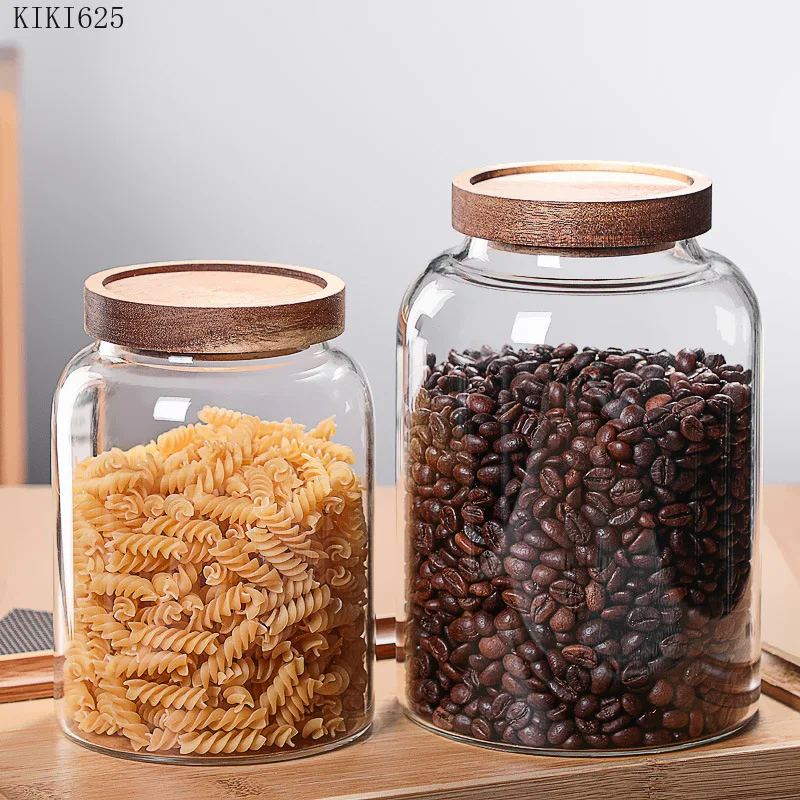 Contenitore per alimenti da cucina marmellata caramelle barattolo di tè bottiglia vaso di stoccaggio in vetro di grande capacità per uso domestico con coperchio vaso di noci sigillato trasparente