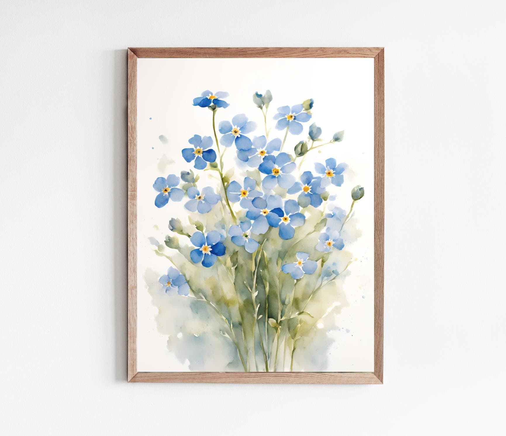 Immagini del nontiscordardime stampa ad acquerello fiori pittura immagini ad acquerello fiori di campo poster regalo decorazione della casa di campagn