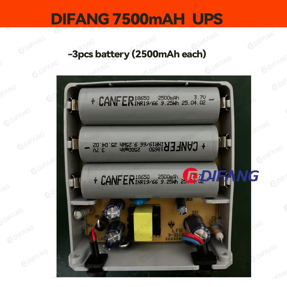 DIFANG ‌ Neues 3600 mAh USV-Batterie-Netzteil für Sicherheitssystem, wasserdichte USV-Batterie-Backup-Stromversorgung Image