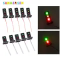 5 Pz/borsa HO Scala 1:87 Modello Treno Segnali 2/3 Luci Treno Ferrovia Lampada di Segnalazione A LED Per Ferrovia E Layout di Edifici