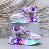 Kinder Mädchen Schuhe Led-leuchten Kinder Turnschuhe Mädchen Casual Sport Schuhe Baby Anti-slip Rosa Lila Cartoon Schuhe Größe 21-30