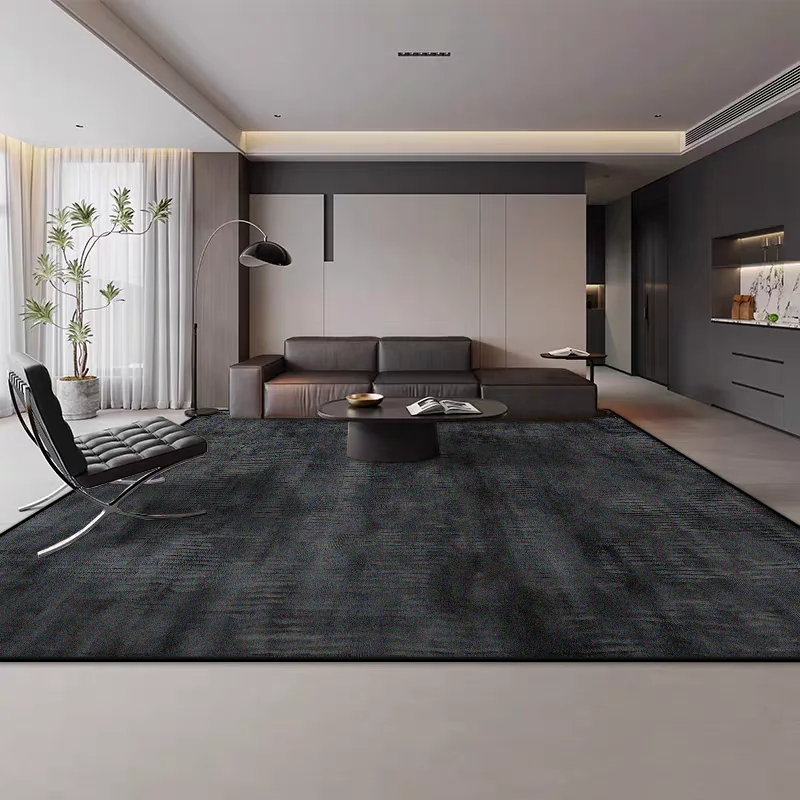 Nordic Einfarbig Wohnzimmer Teppich Abstrakte Dekoration Schlafzimmer Nacht Große Teppiche Moderne Stil Weiche Plüsch Boden Matte Nicht-slip Image
