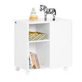 SoBuy ASK05-W Caisson de Bureau Support Imprimante Roulant Organiseur Bureau Mobile Caisson avec Tiroirs et Compartiments