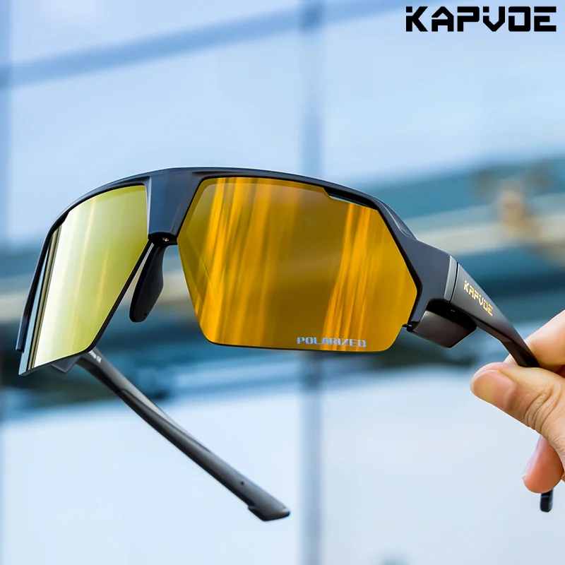 Kapvoe polarisierte Angel brille Mann läuft Sonnenbrille Fahrrad Sport Radfahren Sonnenbrille MTB Rennrad für Frauen UV400 Brille Image