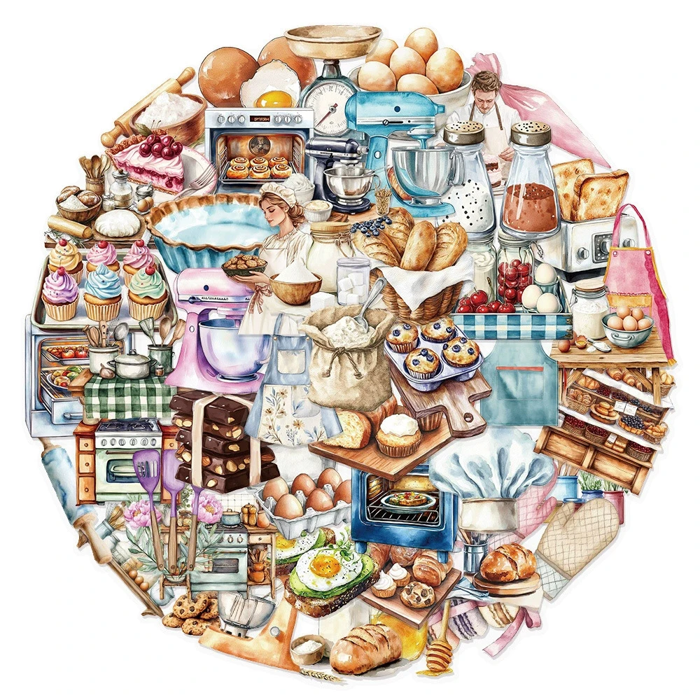 10/30/50 stücke Kawaii Transparent Backen Lebensmittel Cartoon Aufkleber Ästhetische Aufkleber Laptop Telefon Kühlschrank Wasserdichte Aufkleber Kinder Spielzeug Image