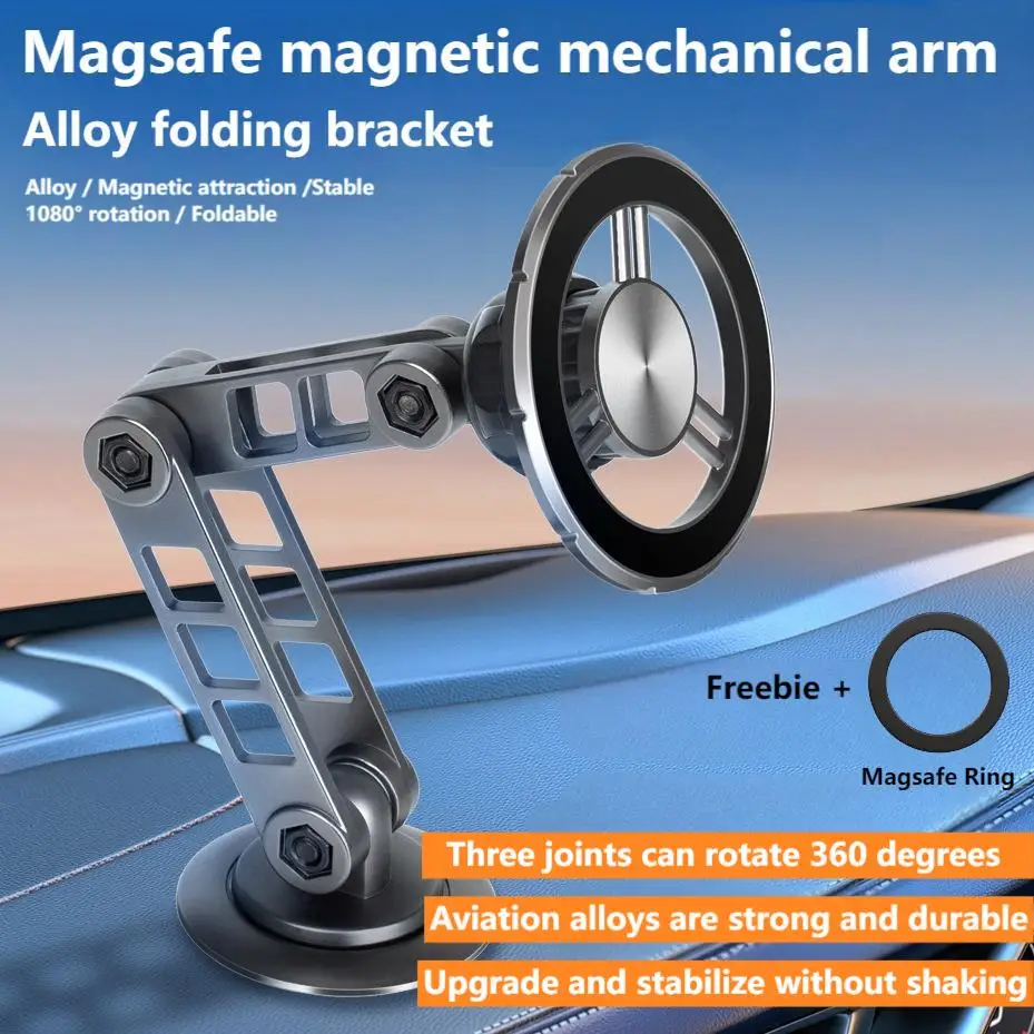 Mehrzweck-Mechanischer Arm, teleskopisch, magnetisch, 360° ° Drehbarer Handyhalter für den Fahrzeug- und Heimgebrauch Image