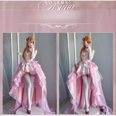 Sword Art Online SAO Yūki Asuna Cosplay Yuuki Asuna Kostüm Damen Halloween Party Blumenhochzeitskleid Halskette Handschuhe Perückenset Image