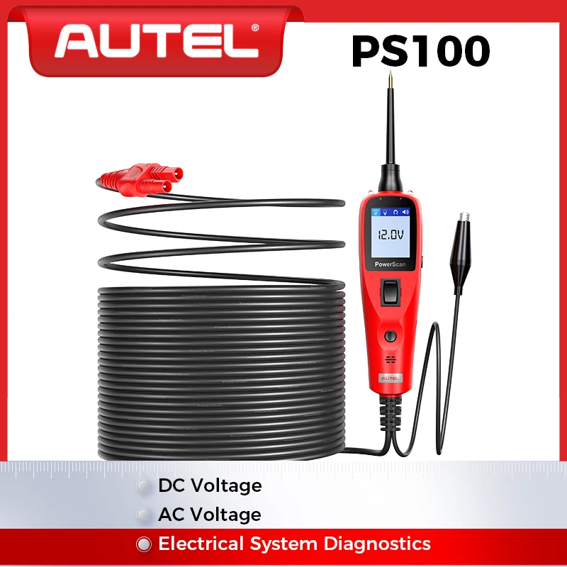 Autel PowerScan PS100 Auto Elektrische Schaltung AVOmeter Tester 12V 24V Power Probe Kit Automotive System Batterie Diagnose werkzeuge Image