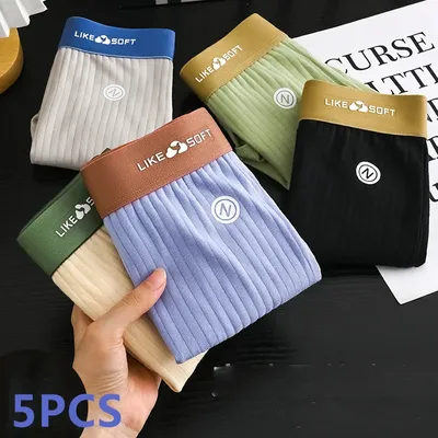 5-teilige gestreifte lustige Boxershorts für Herren, Unterwäsche, sexy Unterhose, Mann, männlich, Homme, U-konvexe Shorts, Dessous, Boxershorts, Höschen Image