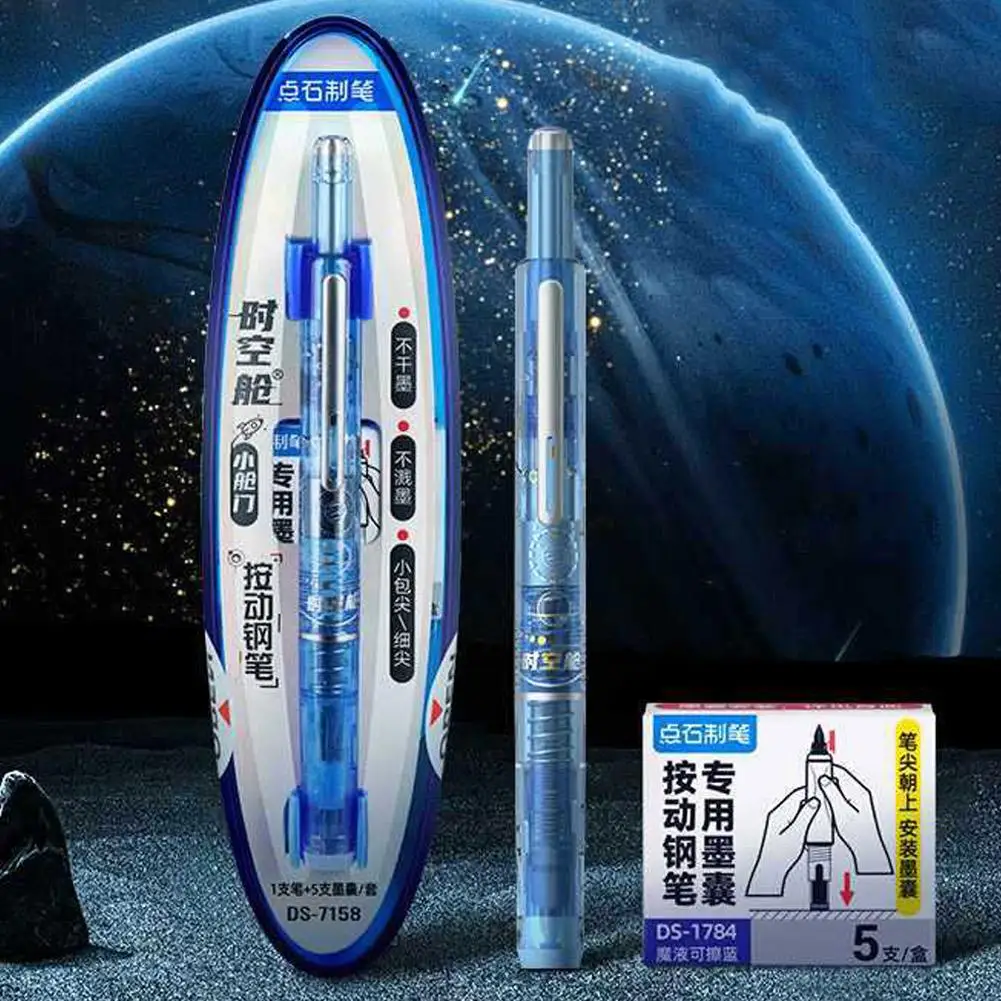 Ausziehbarer Füllfederhalter vom Push-Typ, zeitloser Ds7158-Pilotenstift mit kleiner Fachtechnologie, tintenlose Schreibpraxis Image