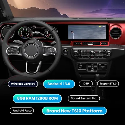 Android 13 Auto Car Radio Navi for Jeep Wrangler JL 2018 2019 2020 2021 Gladiator Dual Screen Digital Dashboard CarPlay Headunit