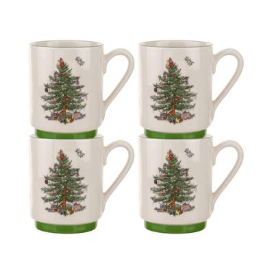 Spode Christmas Tree Set Of 4 Stacking Mugs