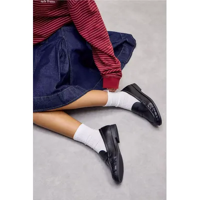 UO Black Lyla Loafers - Black UK 4 at Urban Outfitters