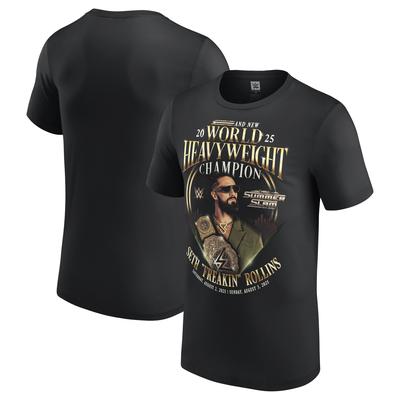 WWE Seth Rollins World Heavyweight Champion T-Shirt - Schwarz -Herren Image