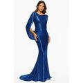 Elegantes goldenes Meerjungfrau-Abendkleid mit Umhang formelles Hochzeitskleid Bodenlange Schleppe ärmellos Bootsausschnitt Jersey mit Falten- und Raffungdesign 2025.