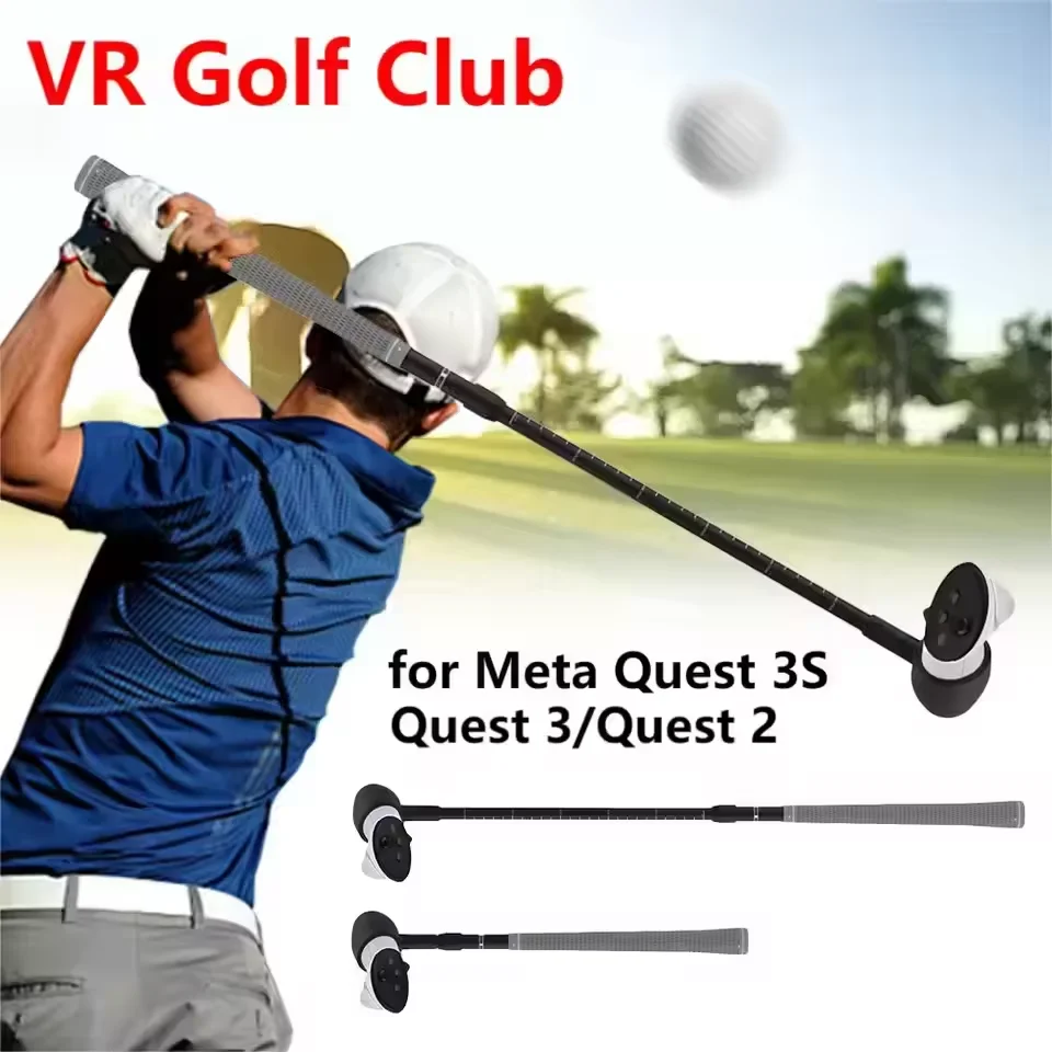 VR Golf Club Befestigung für Meta Quest 3S/Quest 3/Quest 2 VR Golf Club Grip Versenkbare VR Golf Griff Controller Zubehör ﻿ Image