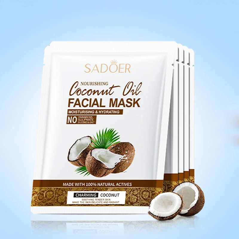 5 pièces SADOER noix de coco masque Facial soin du visage hydratant raffermissant hydratant nourrissant masques du visage produits de soins de la peau du visage