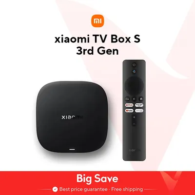 Globale Version Xiaomi TV Box S 3rd Gen 4K Ultra HD Bluetooth 5.2 Wifi6 32GB ROM Google TV Google Assistant Smart Media Player