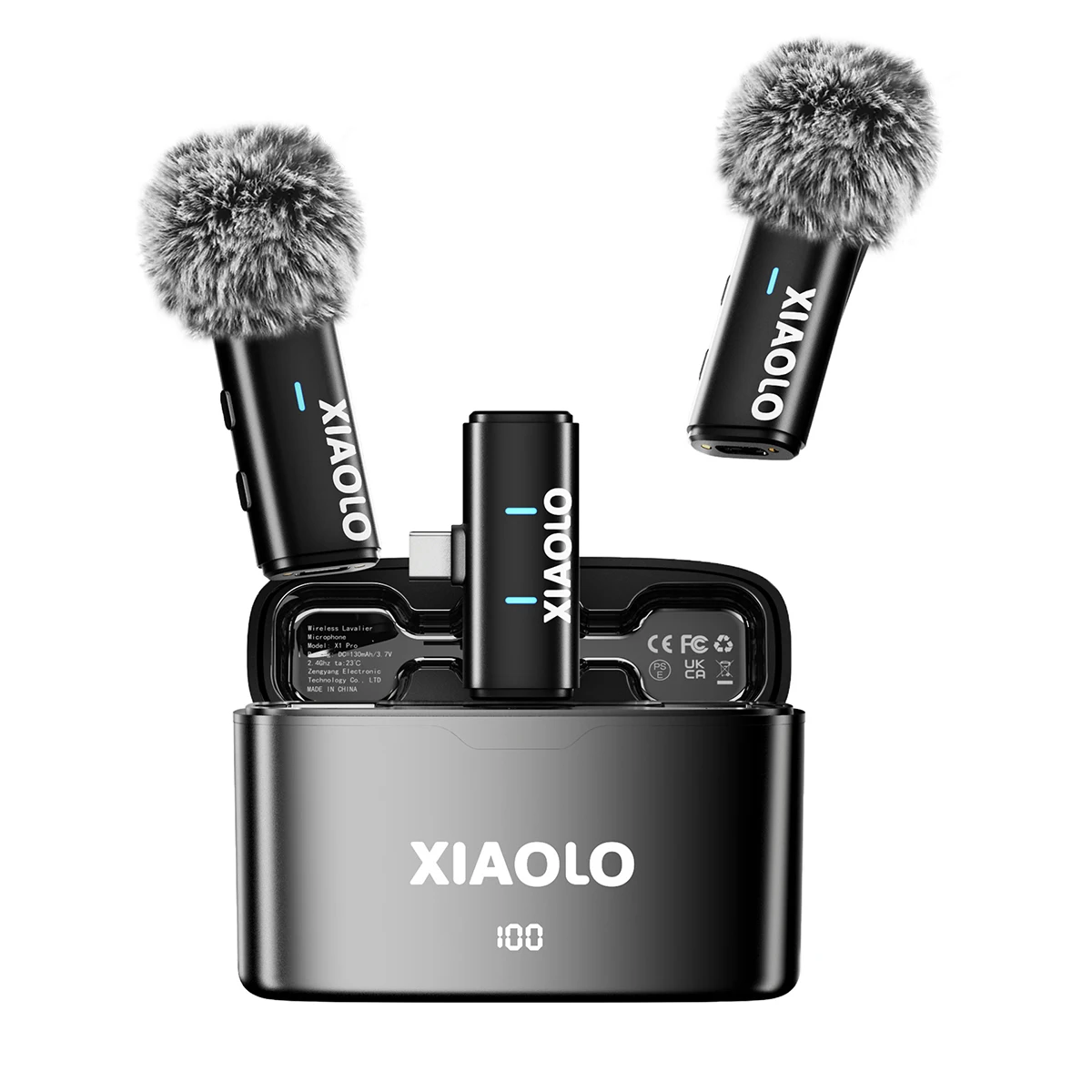 X1 Pro Wireless Lavalier-Mikrofon mit Geräuschunterdrückung für iPhone Android PC Live-Streaming Tragbare Audio-Videoaufzeichnung Image