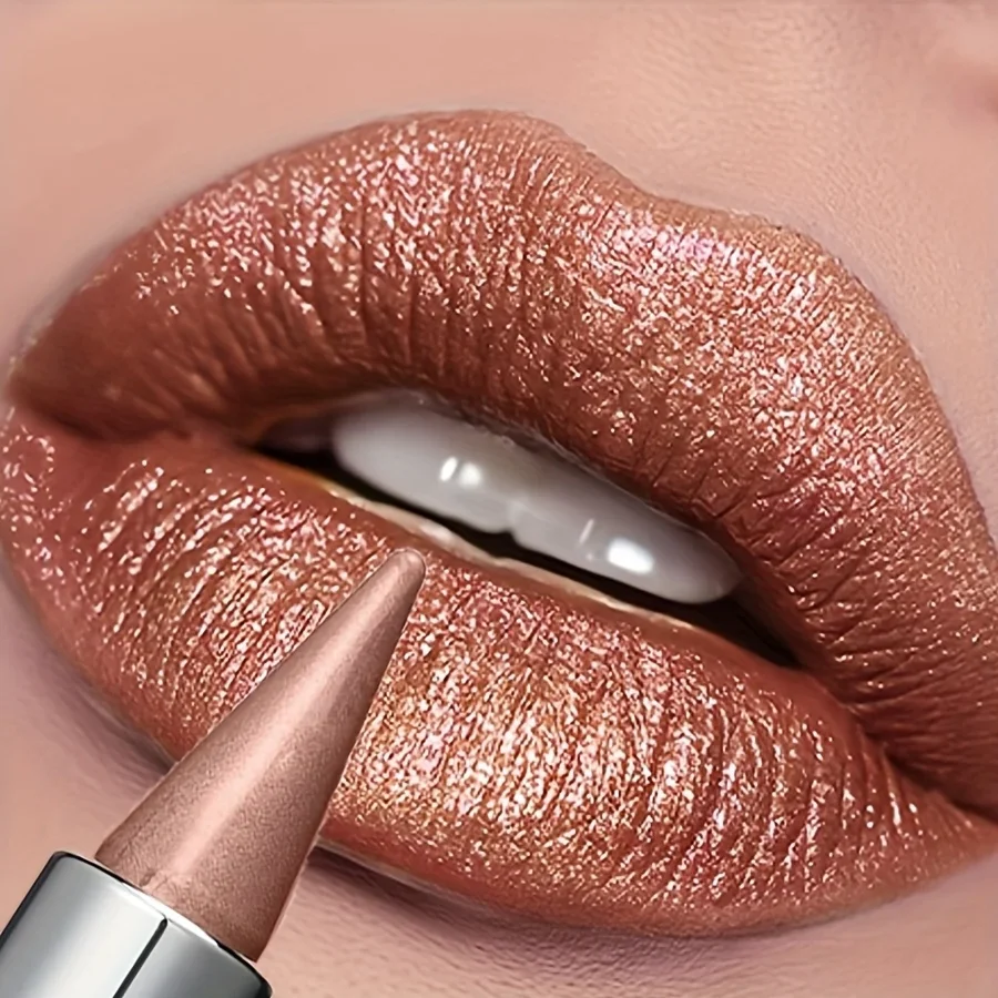 Wasserfester Glitzer-Lippenstift – langanhaltender, schimmernder Lippenstift mit metallischer Oberfläche, alle Hauttypen, für Erwachsene, Beauty-Lippenstift Image