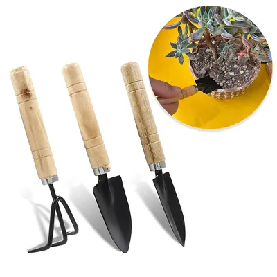 3-Piece Succulent Gardening Tool Set, Mini Gardening Tools Set, Stainless Steel Mini Shovel, for Succulents, Plants, Outdoor.