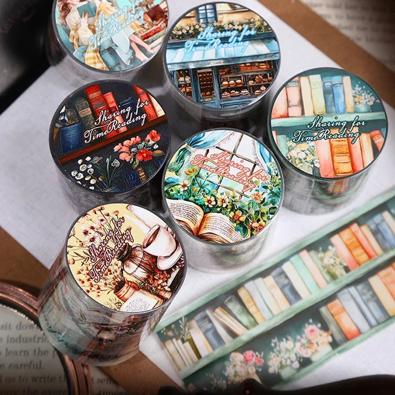 Mr. Paper 3 Rollen/Beutel „Lese Together Time“-Serie, gestanztes PET-Klebeband, Handbuch, schönes Klebeband, DIY-Bilderalbum, Fotorahmen, Tagebuch Image