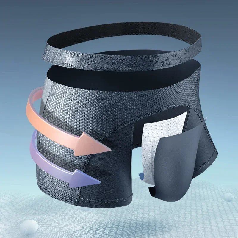 Unterwäsche Herren Eisscreen Loch Boxer Atmungsaktive Boxer Jungen Shorts Jugend Sommer dünne Modal Unterhose Image