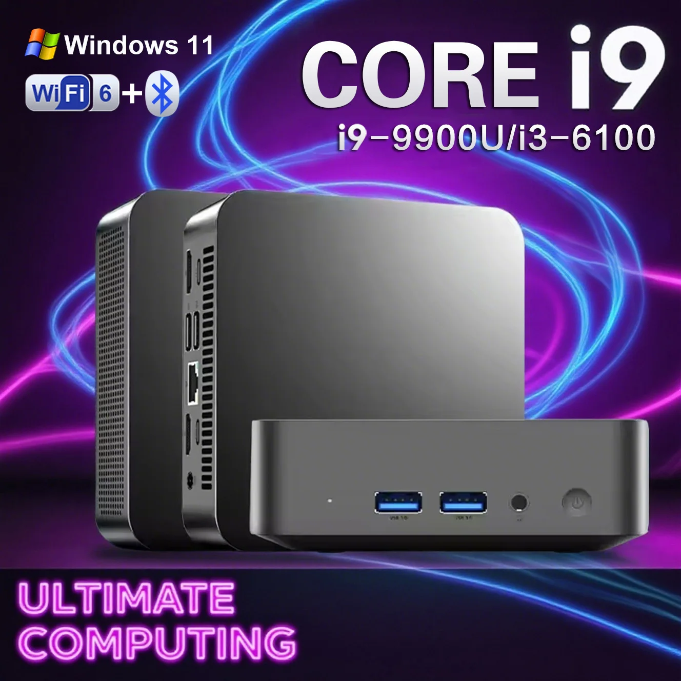 Mini-PC Computer Windows 11 Pro Core i9 9900U i3 6100 16/32GB RAM 1TB 2TB SSD Gaming-Computer 4K 60Hz Mini-Desktop-PC Tragbar Image