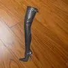 Schwarz Über Knie Hohe matte Stiefel Dünne High Heel Spitz Mode Sexy Kühlen 2025, Winter Große Größe Frau Schuhe Zapatillas Mujer