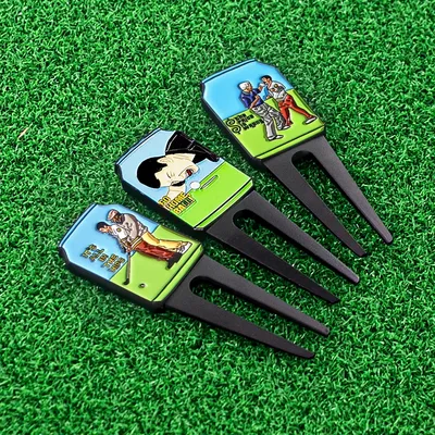 Golf Divot Tool Golf Greens Fork Position Marker Outdoor Sports Golf Supplies Metal Durable Painted Ball Gift Golf Accessories