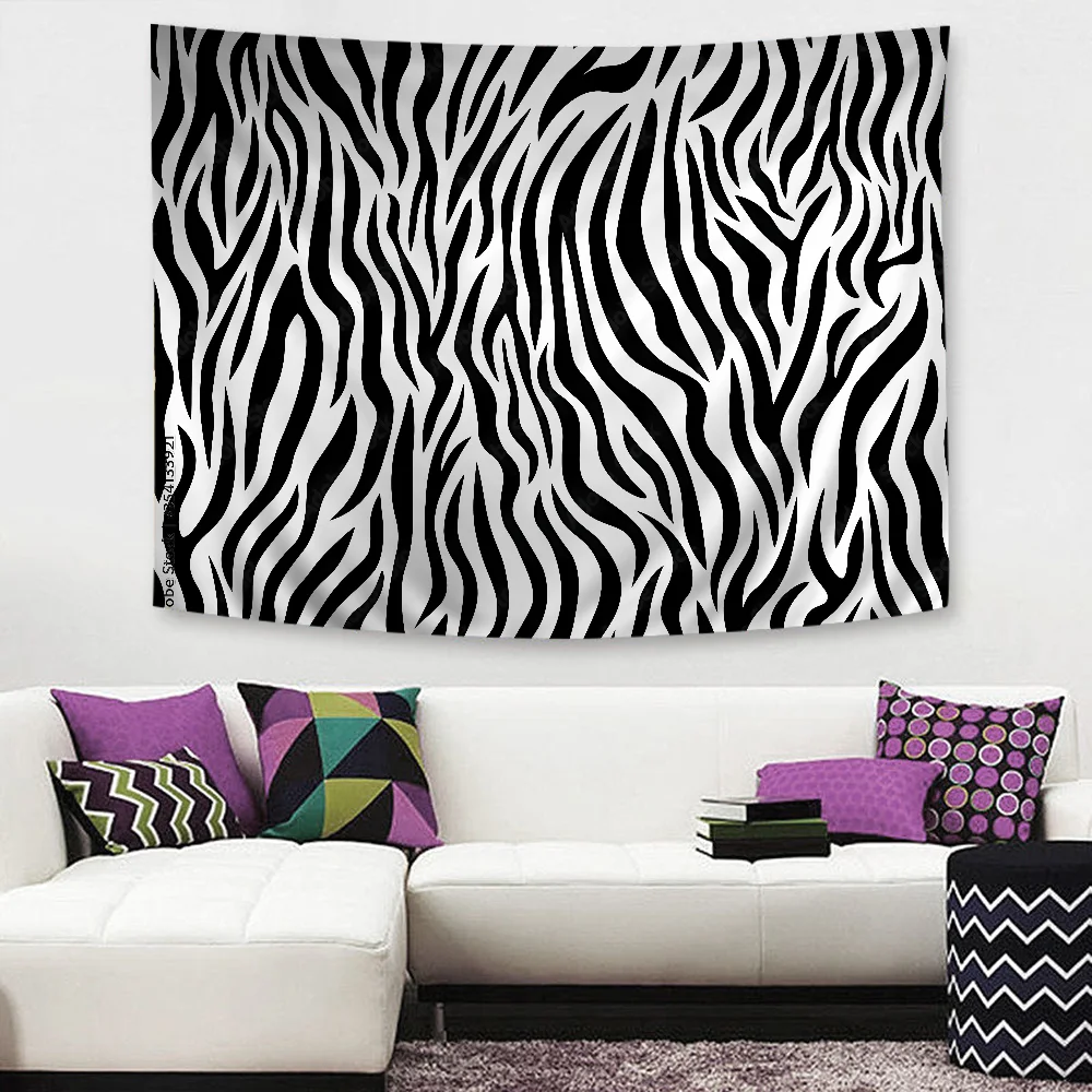 Schwarz Weiß Bunte Zebra Streifen Hintergrund Dekoration Kinder Geburtstag Baby Dusche Junge Mädchen Alles Gute zum Geburtstag Banner Party Image