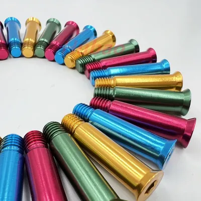8 Pcs Inline Skates Screws Roller Skates Screws Speed Skates Accessories Color Yellow Blue Green Red Shaft Bolts