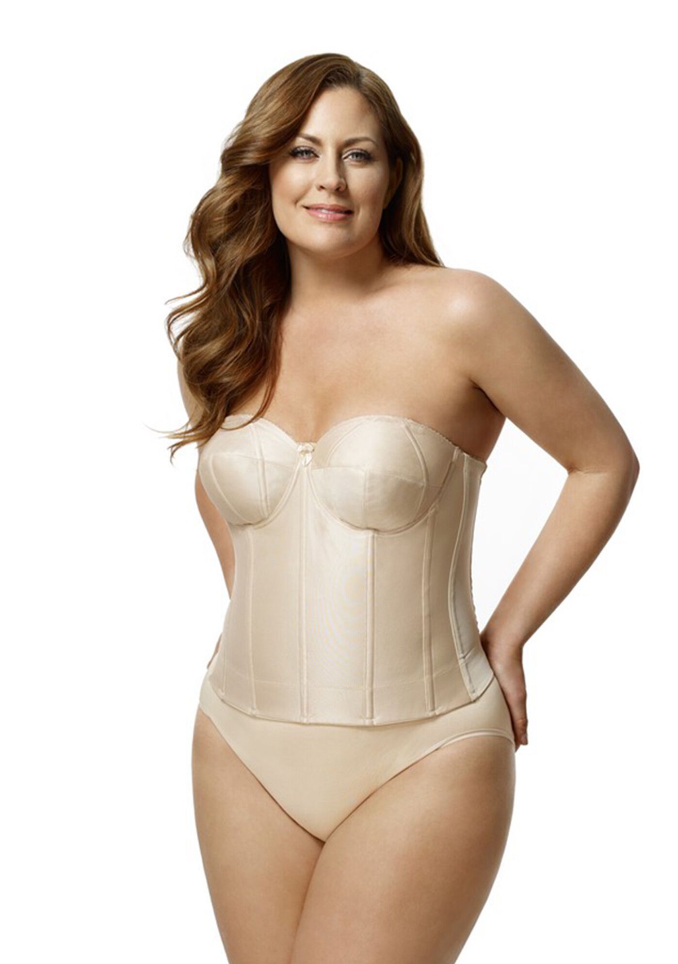 Plus Size Women's Make it Smooth Strapless Longline 6421 by Elila in Beige (Size 34 B)
