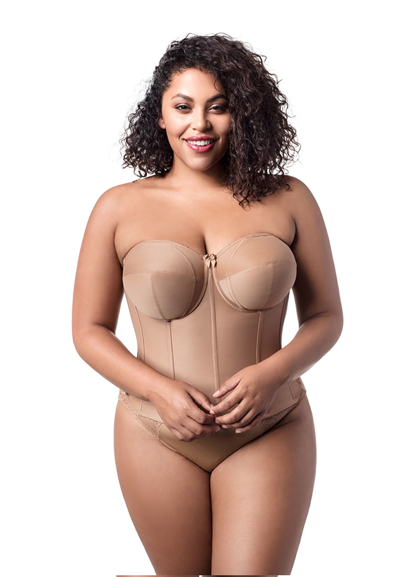 Plus Size Women's Make it Smooth Strapless Longline 6421 by Elila in Mocha (Size 38 DD)