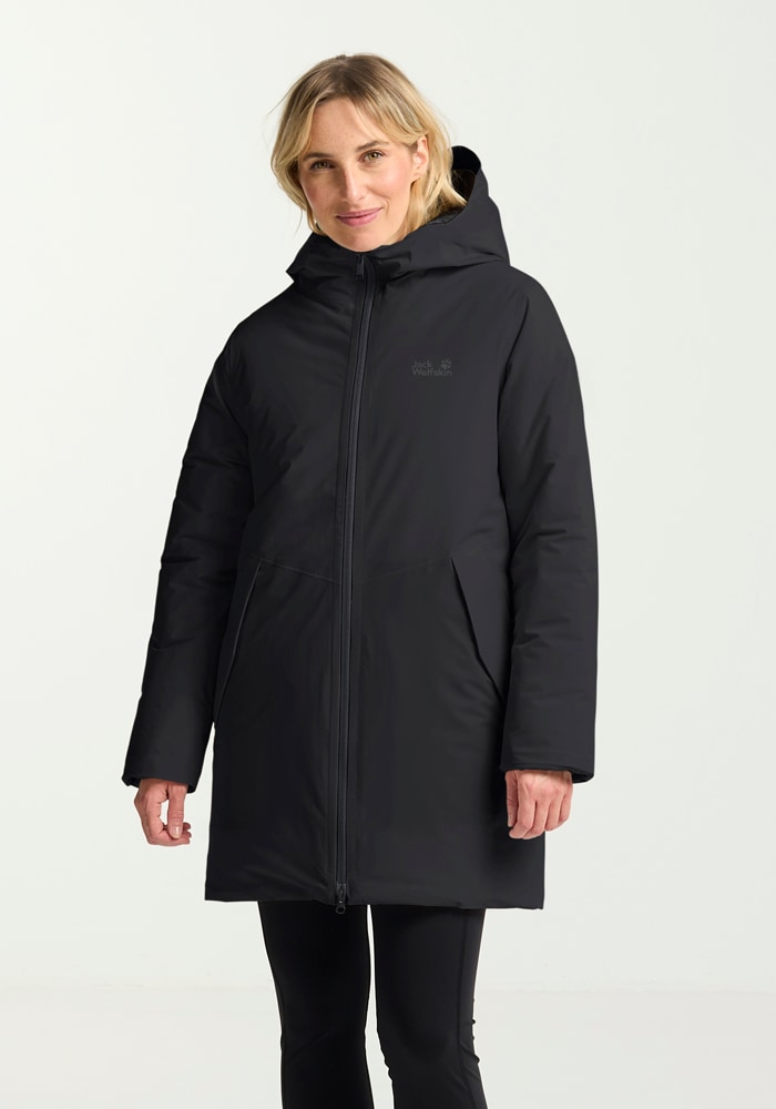 Winterjacke JACK WOLFSKIN "FROST HAVEN JKT W", Damen, Gr. L (42/44), schwarz, Obermaterial: 100% Polyester. Füllung: 100% Polyester. Futter: 100% Polyester, Jacken Winterjacke