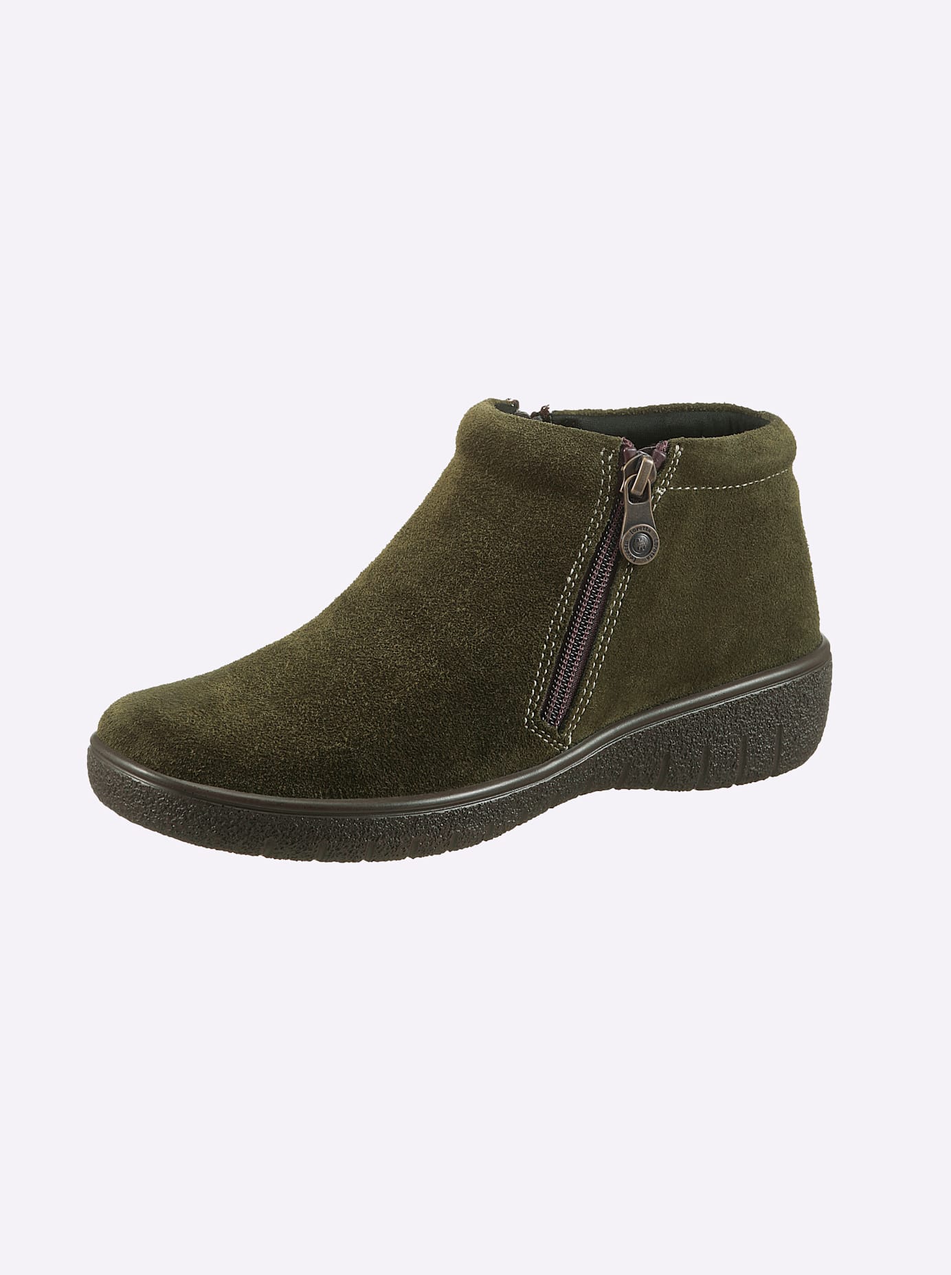 Stiefelette CASUAL LOOKS, Damen, Gr. 37, grün (oliv), Veloursleder, Sportlich, Schuhe