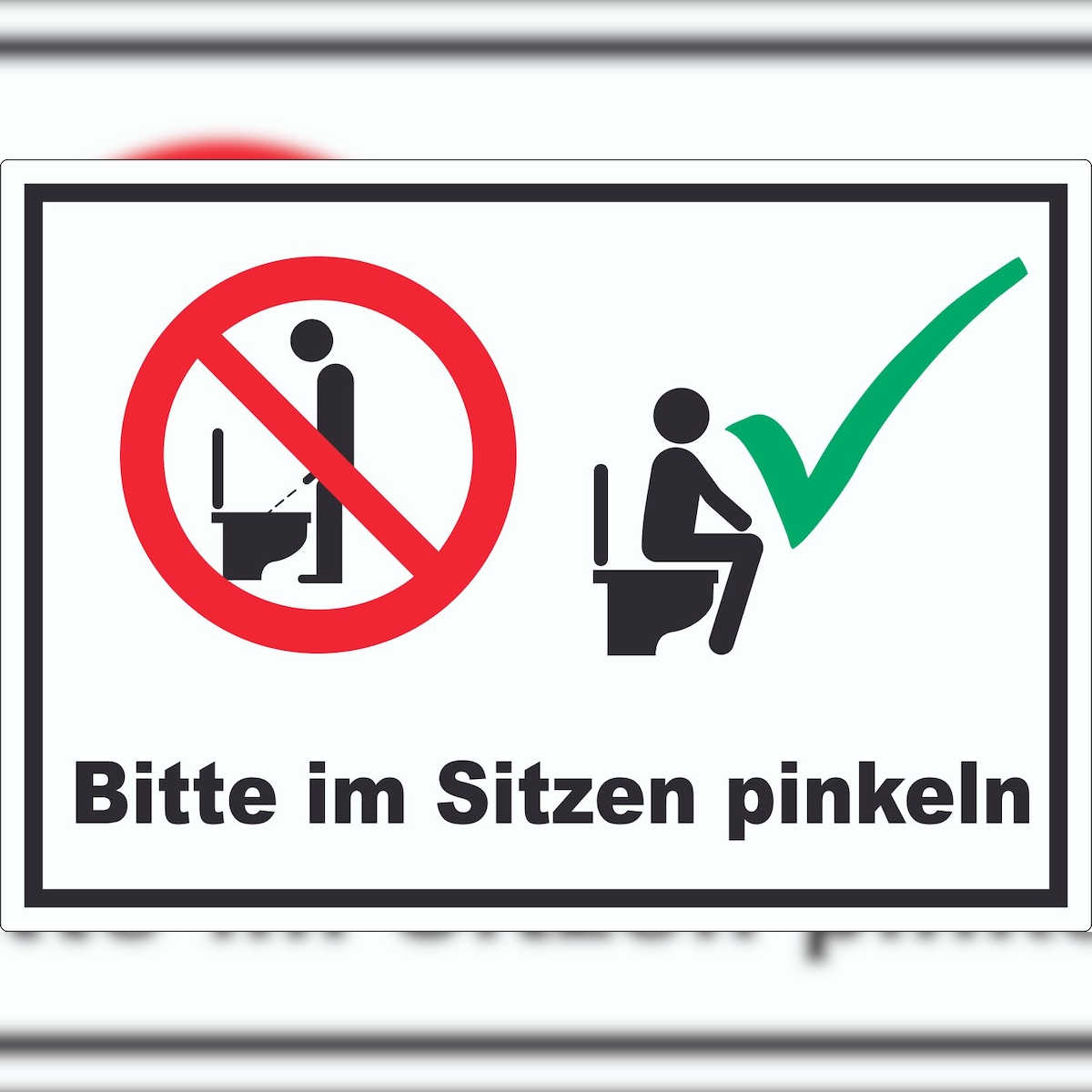 HB-Druck Bitte im Sitzen pinkeln Aufkleber A5 (148x210mm) Image