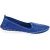 Slipper HEINE, Damen, Gr. 37, blau (royalblau), Glattleder, Leder, modisch, Schuhe
