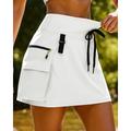 Per donna Gonne cargo Gonne da esterno Estate Esterno Vestibilità regolare Asciugatura Rapida Leggero Elastico Traspirante Gonna Elastico in vita Nero Bianco Tennis Golf Corsa XS S M L XL