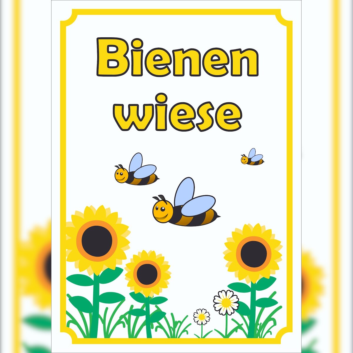 HB-Druck Schild Bienenwiese hochkant A3 (297x420mm) Image