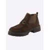 Stiefelette HEINE, Damen, Gr. 37, braun, Leder, Veloursleder, Rindsleder, modisch, Schuhe