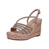 Keilsandalette ALMA EN PENA "ALMA EN PENA Sandalen Textil", Damen, Gr. 38, pink, Textil, casual, Schuhe