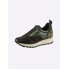 Sneaker HEINE, Damen, Gr. 40, khaki, oliv, gemustert, Leder, Rindsleder, Glattleder, Synthetik, modisch, Schuhe