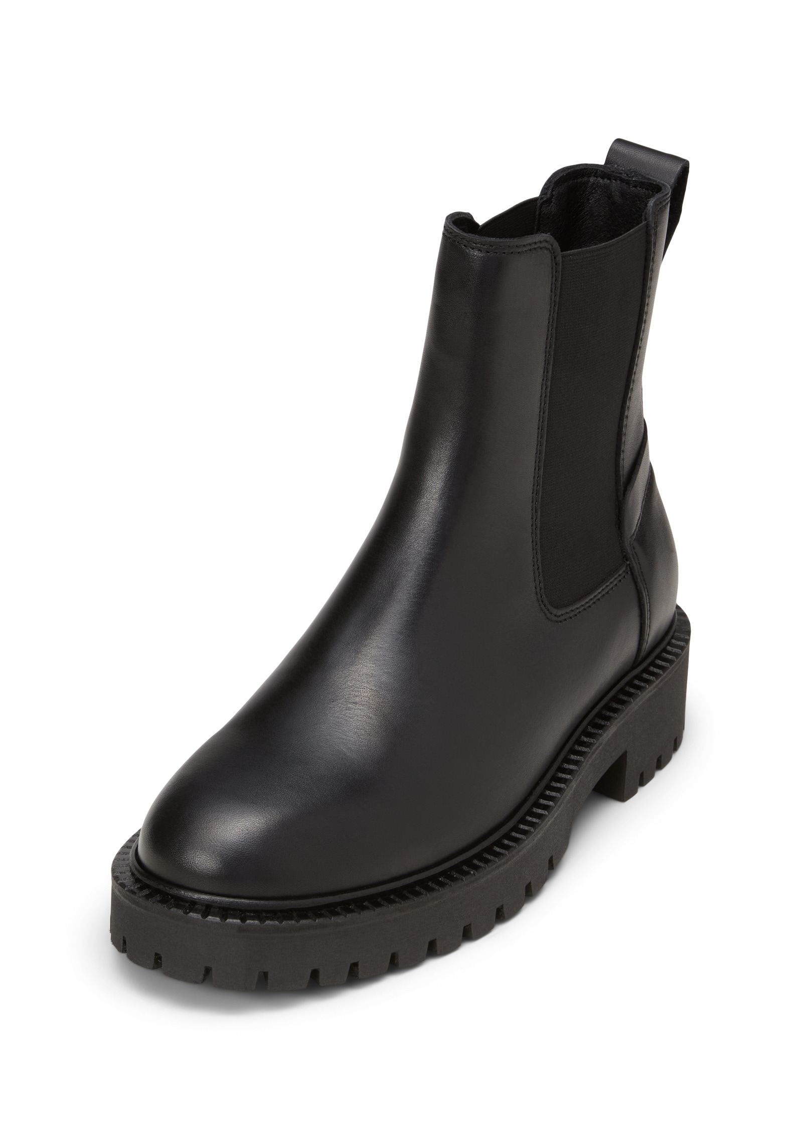 Chelseaboots MARC O'POLO "aus edlem Rindleder", Damen, Gr. 37, schwarz, Obermaterial: 100% Leder (Rind), unifarben, Schuhe