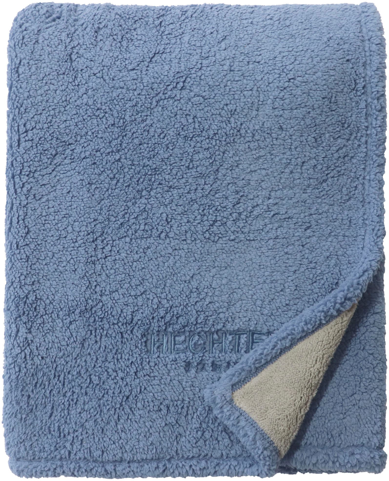 Wohndecke HECHTER PARIS "0238003", blau, B:150cm L:200cm, Polyester, Wohndecken, Sherpa Wohndecke, Kuscheldecke, superweich, bequem, wohlig warm Image