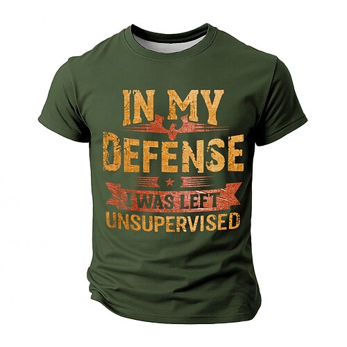 Lustiges Grafik-T-Shirt für Männer Zu meiner Verteidigung Ich wurde unbeaufsichtigt gelassen Sarkastisches Lifestyle-T-Shirt