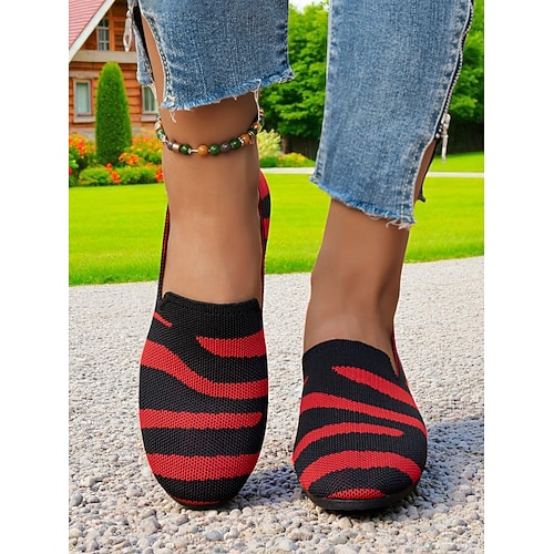 Damen-Slipper mit Camouflage-Flyknit-Muster – leichte Freizeitschuhe für Spaziergänge im Freien, Reisen und den Alltag