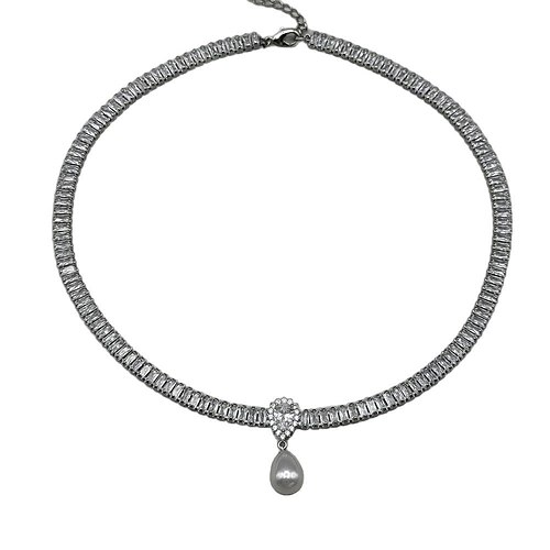 Collana girocollo Perla Strass Per donna Elegante Moda Artistico Perline Matrimonio Gocce Collana Per Matrimonio Feste Quotidiano