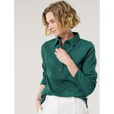 Walbusch Damen 3D Struktur Polo Shirt Gruen noch offen: Muster Image