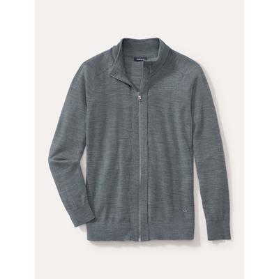 Walbusch Herren Zip-Strickjacke Merino Extrafein Grau Image